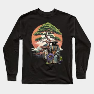 Samurai Robots Sitting Outside Temple Long Sleeve T-Shirt